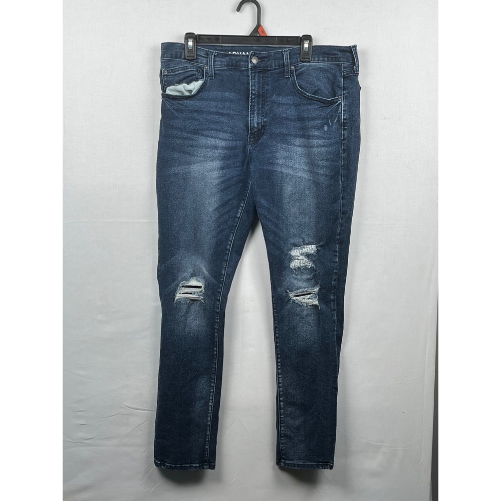 Arizona Jean Co Skinny Jeans Distressed 38x30 Advance Flex Blue Denim